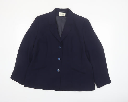 Eastex Women's Blue Size 16 Tailored Classic Single-Breasted Blazer
