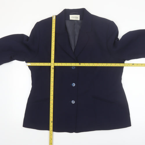Eastex Women's Blue Size 16 Tailored Classic Single-Breasted Blazer
