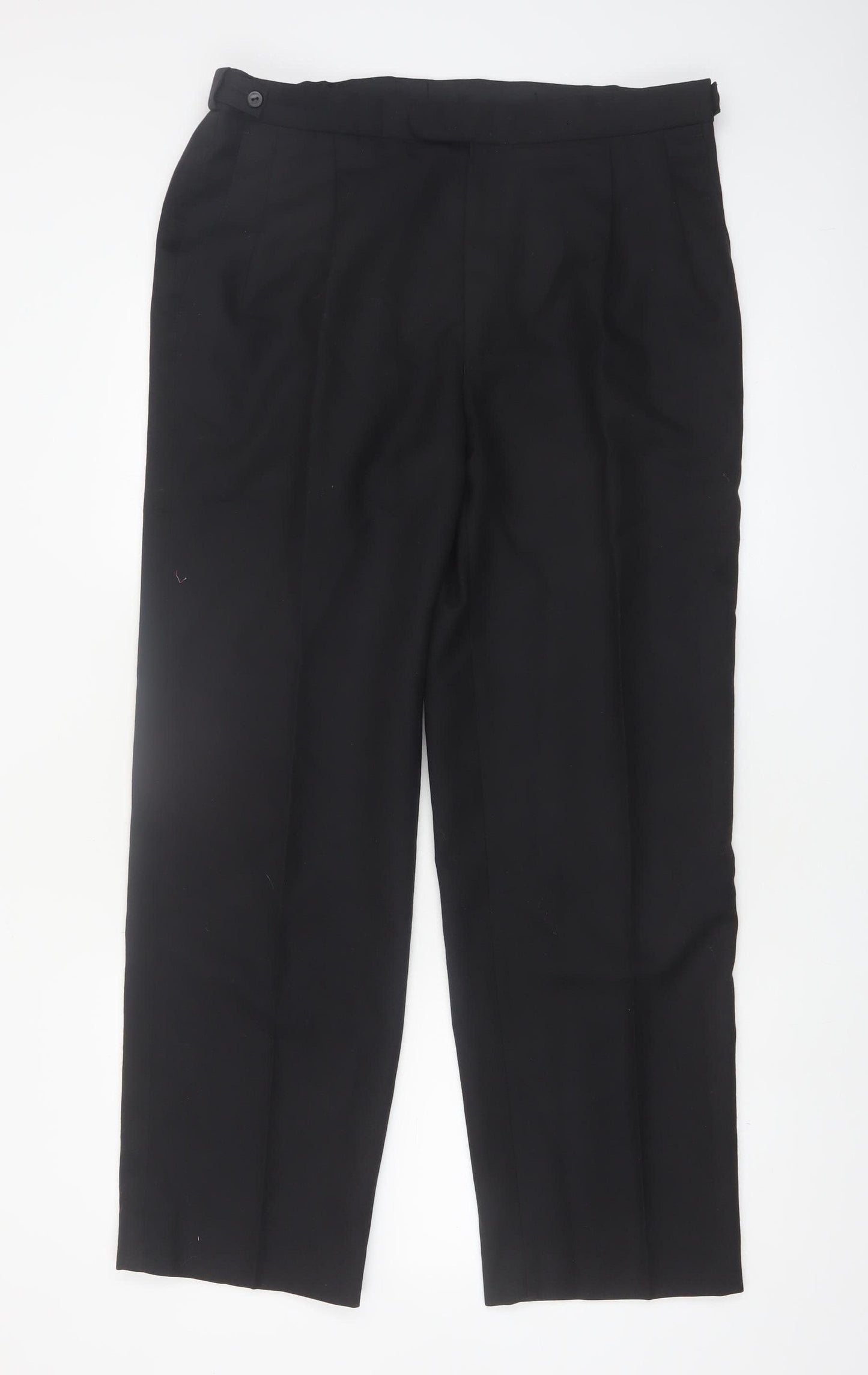 Marks and Spencer St Michael Men’s Black 36x31 Wool Blend Pleated Dress Pants