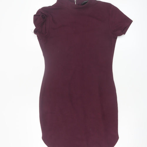 AX Paris Women's Purple Short Sleeve Bodycon Dress Size 10
