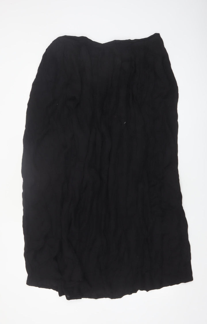 La Redoute Women Black Viscose Blend Midi Skirt Size 14