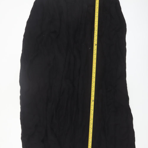 La Redoute Women Black Viscose Blend Midi Skirt Size 14