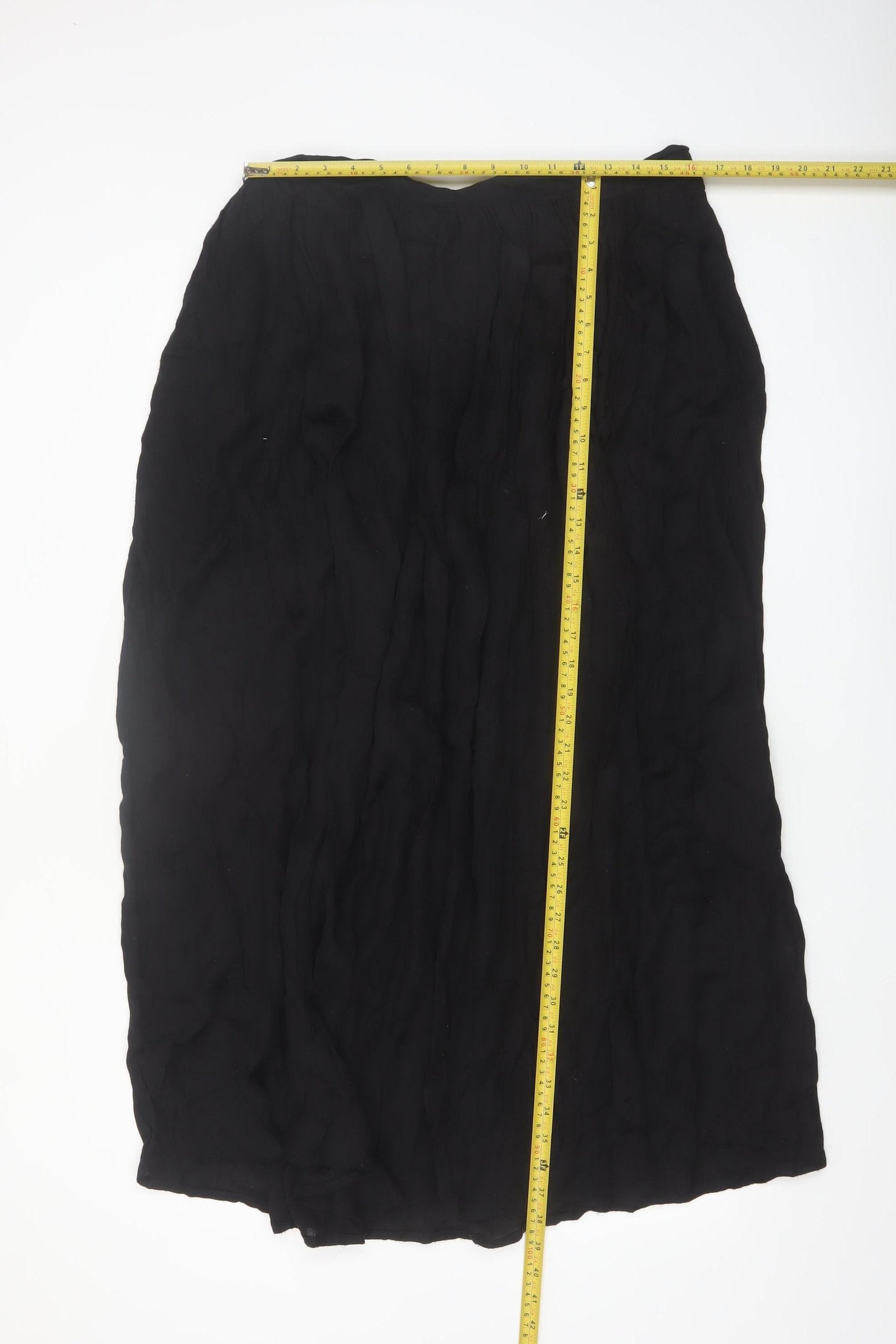 La Redoute Women Black Viscose Blend Midi Skirt Size 14