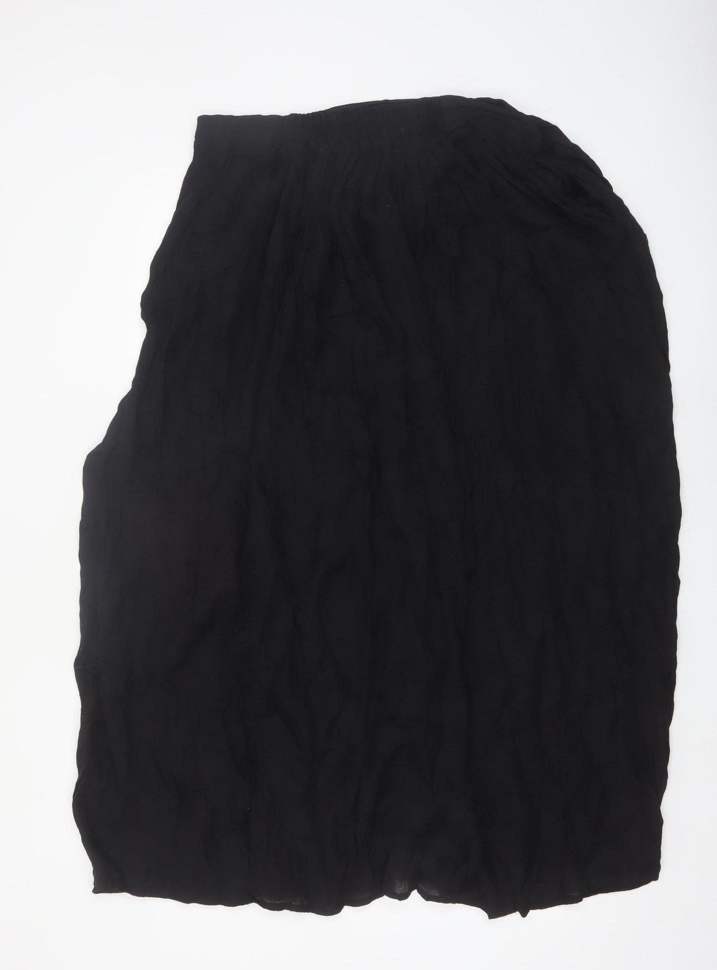 La Redoute Women Black Viscose Blend Midi Skirt Size 14