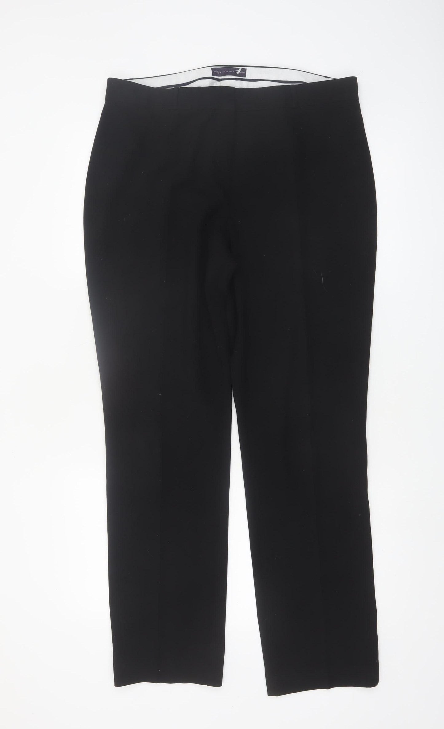 Marks and Spencer Women Black Size 14 Long Dress Pants