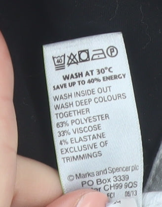 Marks and Spencer Women Black Size 14 Long Dress Pants