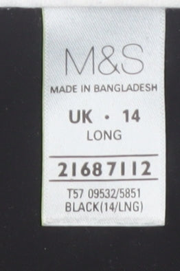 Marks and Spencer Women Black Size 14 Long Dress Pants