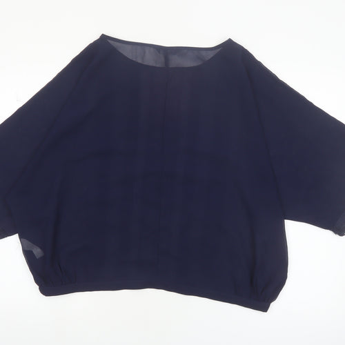 Dorothy Perkins Women's Blue Lace Trim Tunic Blouse Size 14