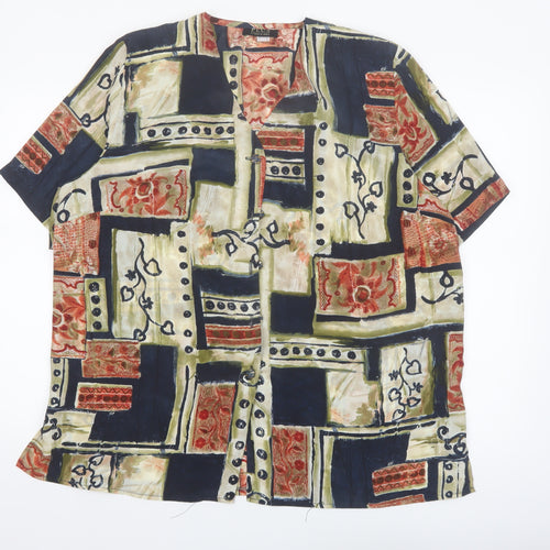 Plus Collections Women’s Multicoloured Geometric Tunic Blouse Size 20