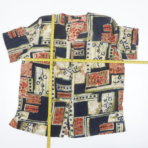 Plus Collections Women’s Multicoloured Geometric Tunic Blouse Size 20