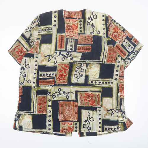 Plus Collections Women’s Multicoloured Geometric Tunic Blouse Size 20