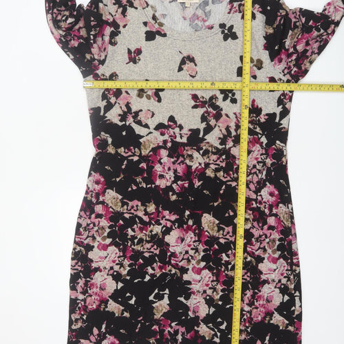 Nabella Women's Multicoloured Floral Shift Dress L Long Sleeve