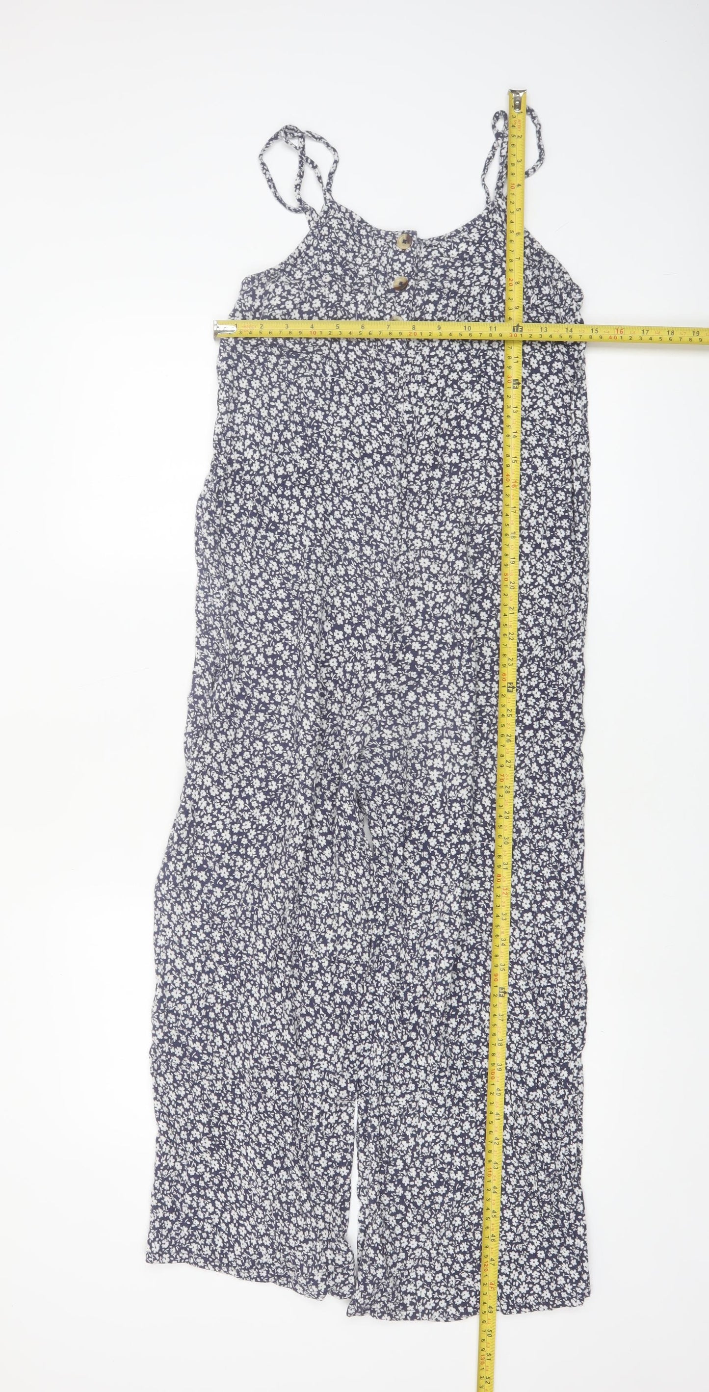 Accessorize Women's Navy Floral Jumpsuit UK 8 Sleeveless Summer Playsuit