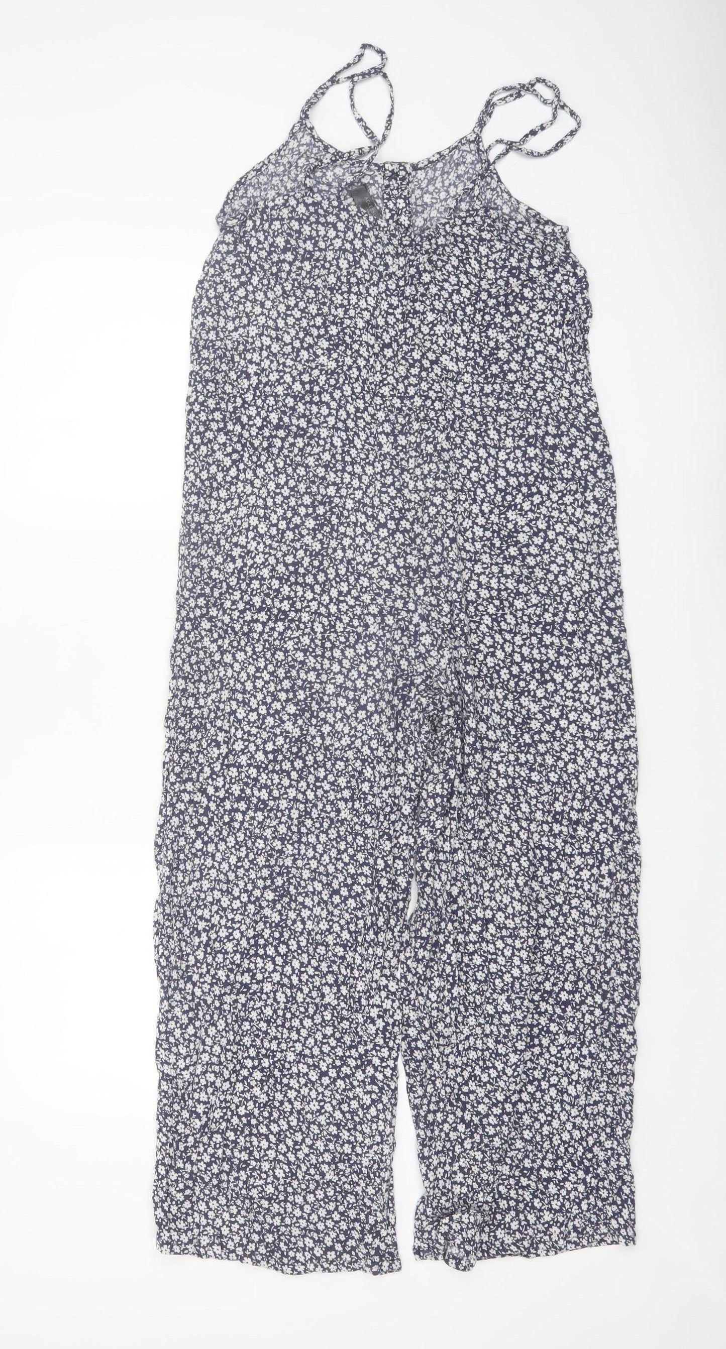 Accessorize Women's Navy Floral Jumpsuit UK 8 Sleeveless Summer Playsuit