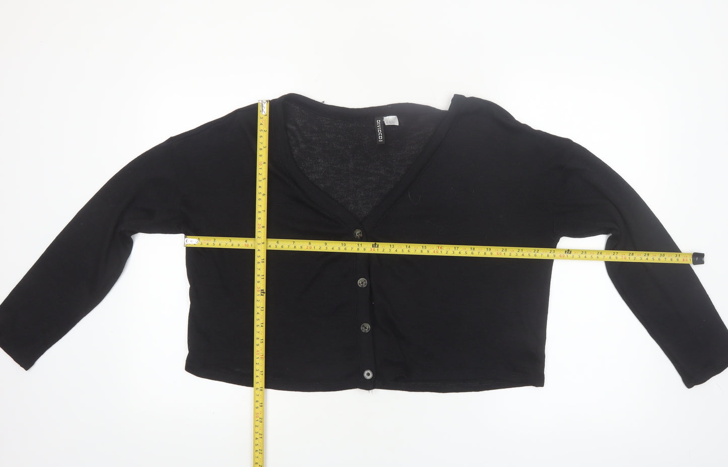 H&M Divided Women's Black V-Neck Button Cardigan Size M