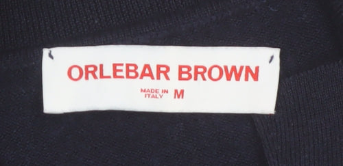 Orlebar Brown Men's Blue Merino Silk Polo Knit Jumper M