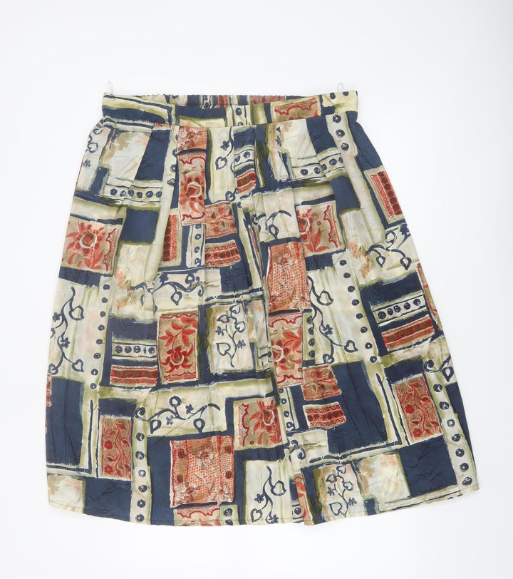 House of Fraser Womens Multicolour A-Line Skirt Size 20 Retro Print