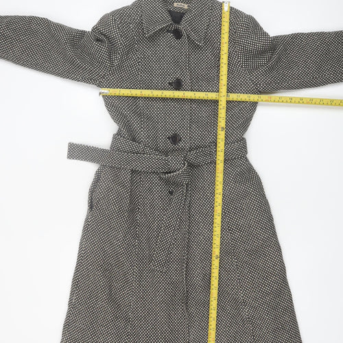 Killah Women's Black Tweed Belted Trench Coat Size M