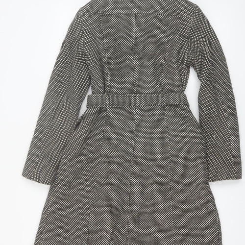 Killah Women's Black Tweed Belted Trench Coat Size M