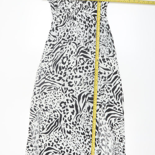 New Look Women’s Black Animal Print Maxi Dress Size M Viscose