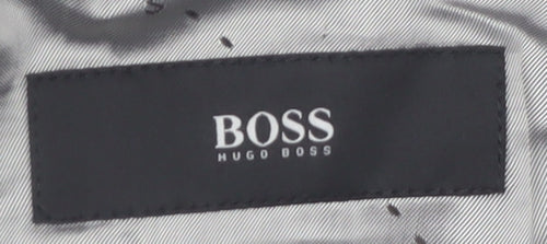 Hugo Boss Men's Black Wool Cashmere Long Overcoat Size 54