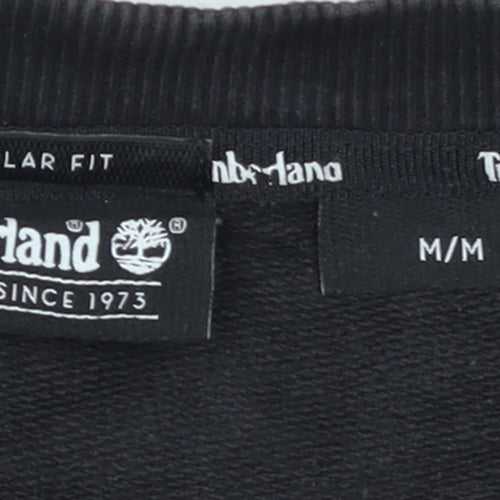 Timberland Womens Black Colourblock Sweatshirt M Regular Fit Cotton