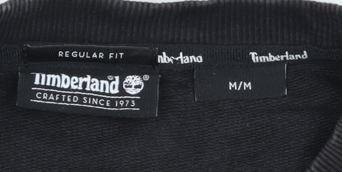 Timberland Womens Black Colourblock Sweatshirt M Regular Fit Cotton