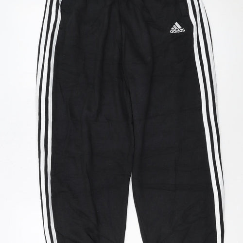 Adidas Women Black Jogger Trousers S 8-10 Elastic Waist Pockets Casual