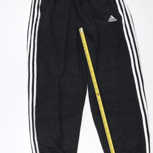 Adidas Women Black Jogger Trousers S 8-10 Elastic Waist Pockets Casual