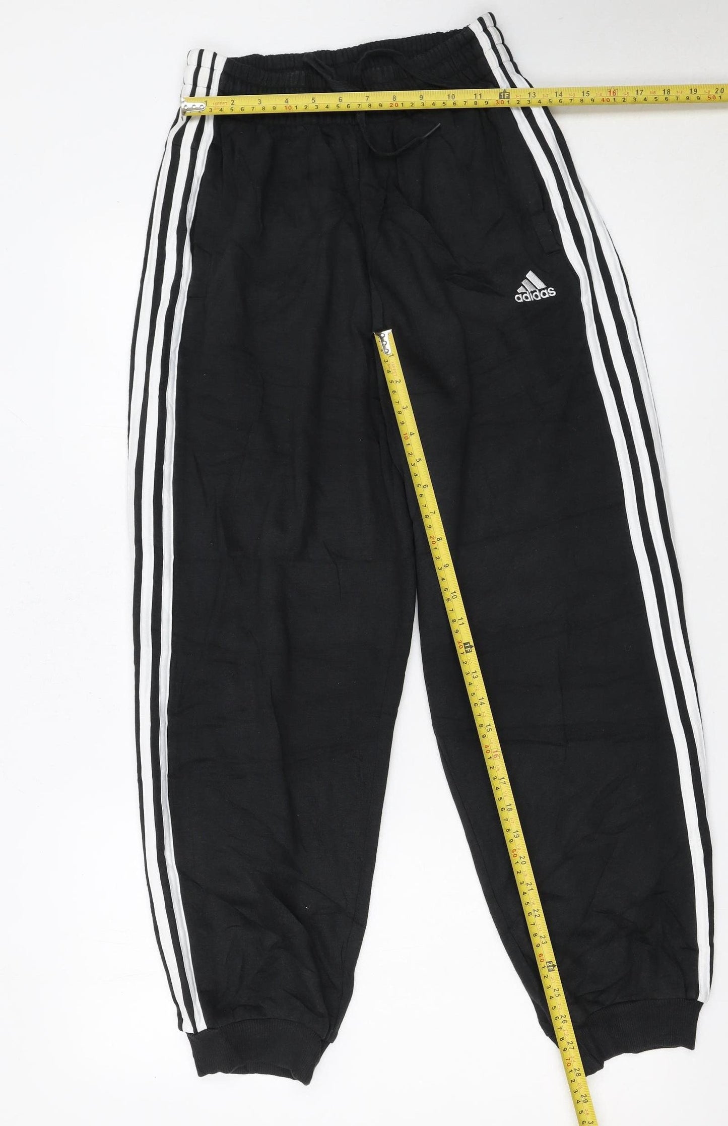 Adidas Women Black Jogger Trousers S 8-10 Elastic Waist Pockets Casual
