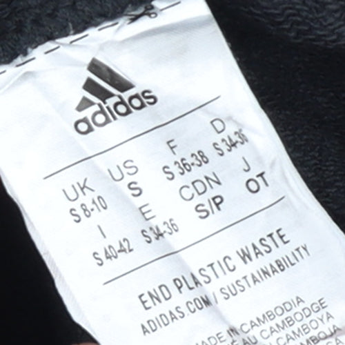 Adidas Women Black Jogger Trousers S 8-10 Elastic Waist Pockets Casual