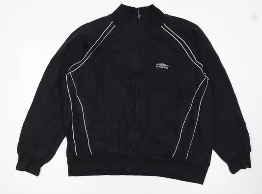 Umbro Men's Black L Track Jacket Full Zip Lightweight Sportswear