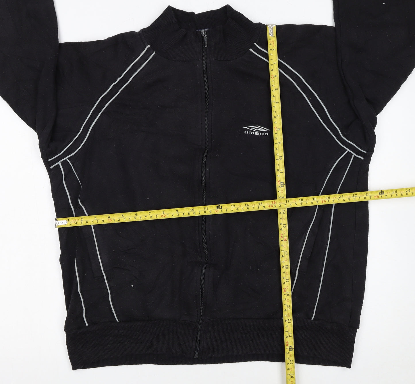 Umbro Men's Black L Track Jacket Full Zip Lightweight Sportswear