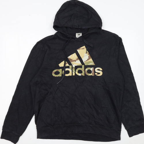 Adidas Men's Black Camouflage Logo Pullover Hoodie Size L