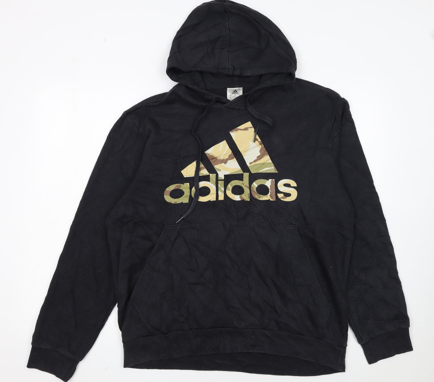 Adidas Men's Black Camouflage Logo Pullover Hoodie Size L