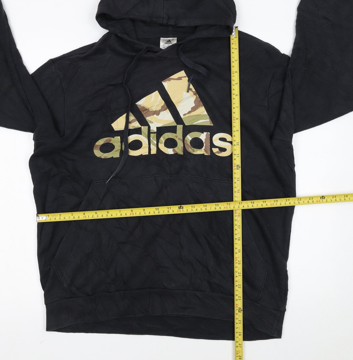 Adidas Men's Black Camouflage Logo Pullover Hoodie Size L