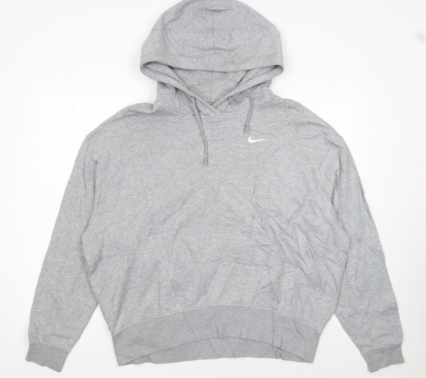 Nike Women’s Grey Pullover Hoodie Medium Cotton Blend Drawstring
