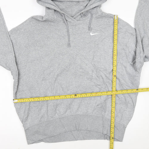 Nike Women’s Grey Pullover Hoodie Medium Cotton Blend Drawstring