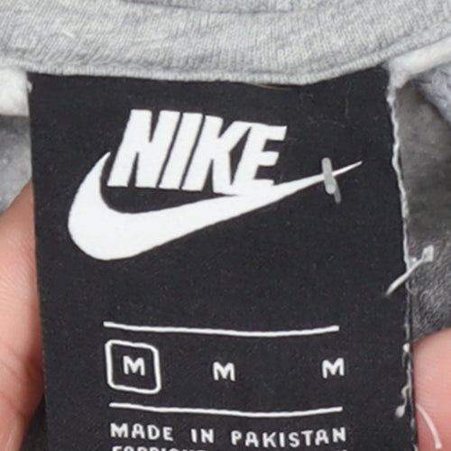 Nike Women’s Grey Pullover Hoodie Medium Cotton Blend Drawstring