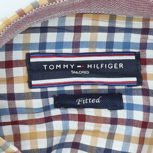 Tommy Hilfiger Men’s Multicoloured Slim Fit Check Cotton Shirt 15.5in