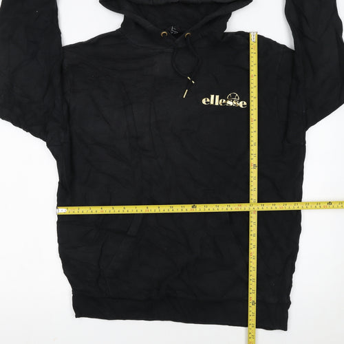 Ellesse Womens Black XL Pullover Hoodie with Gold Logo