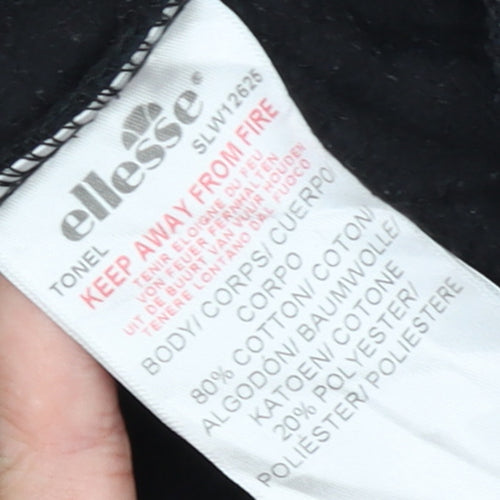 Ellesse Womens Black XL Pullover Hoodie with Gold Logo