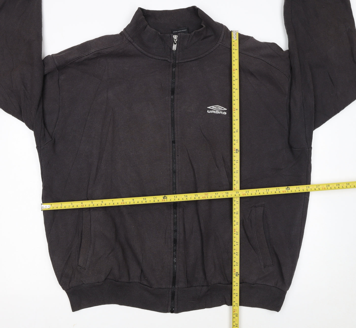 Umbro Men Black 2XL Track Jacket Full Zip Lightweight Sportswear