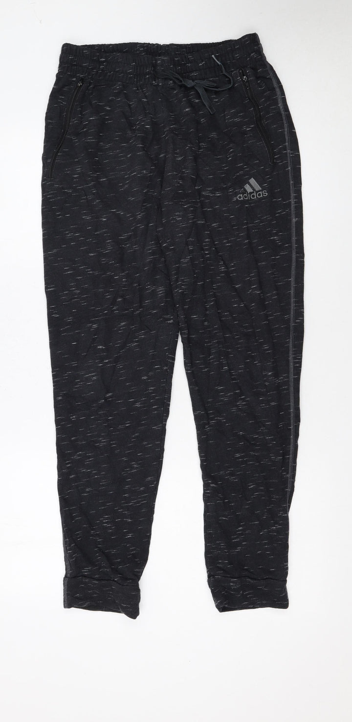 Adidas Womens Black Jogger Trousers M Size Cotton Blend