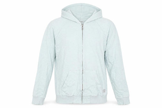 Front view of Carhartt Women’s Light Blue Full Zip Hoodie, size L