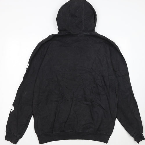 Carhartt Men's Black Pullover Hoodie Medium Loose Fit Logo Sleeve