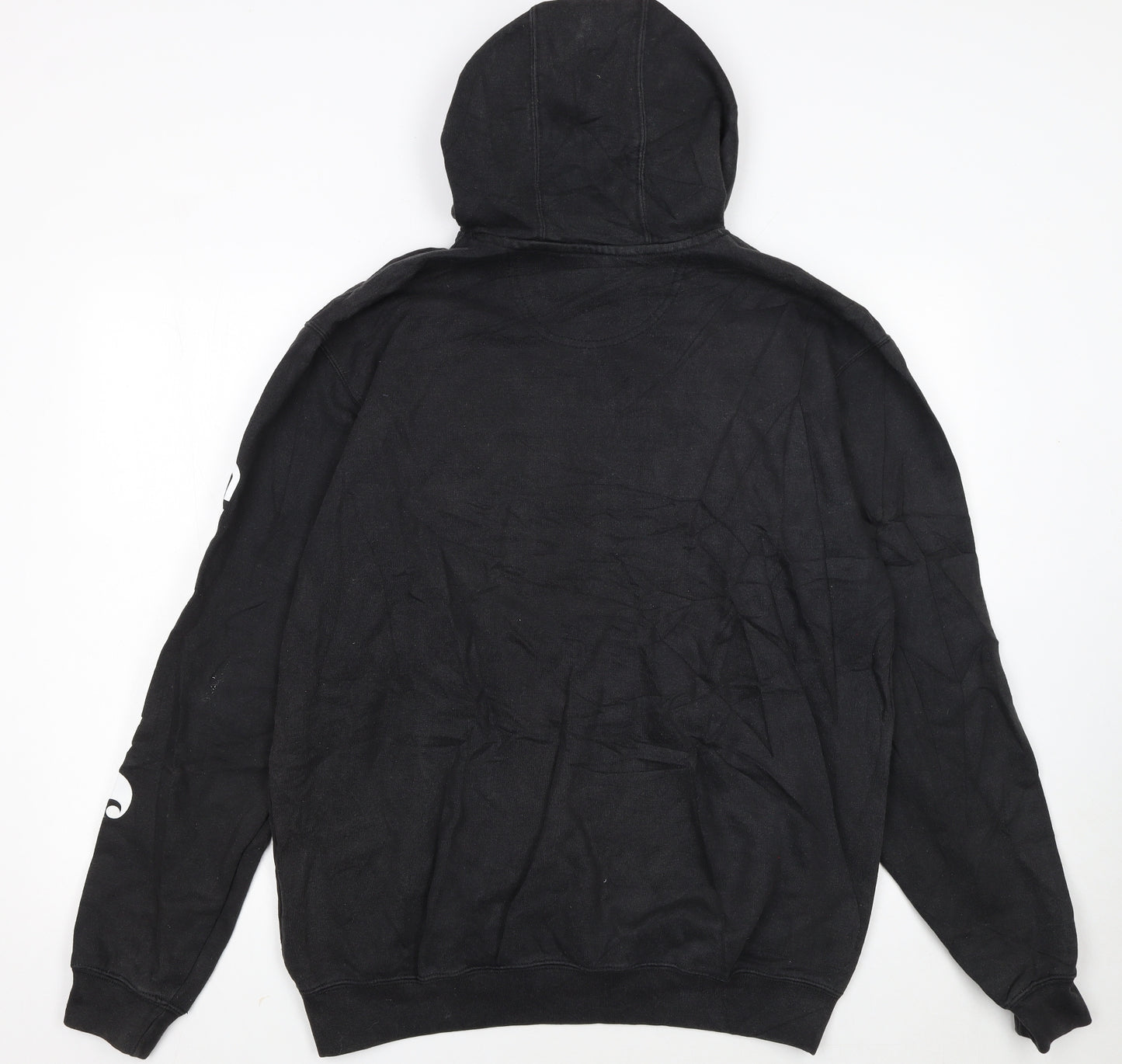Carhartt Men's Black Pullover Hoodie Medium Loose Fit Logo Sleeve
