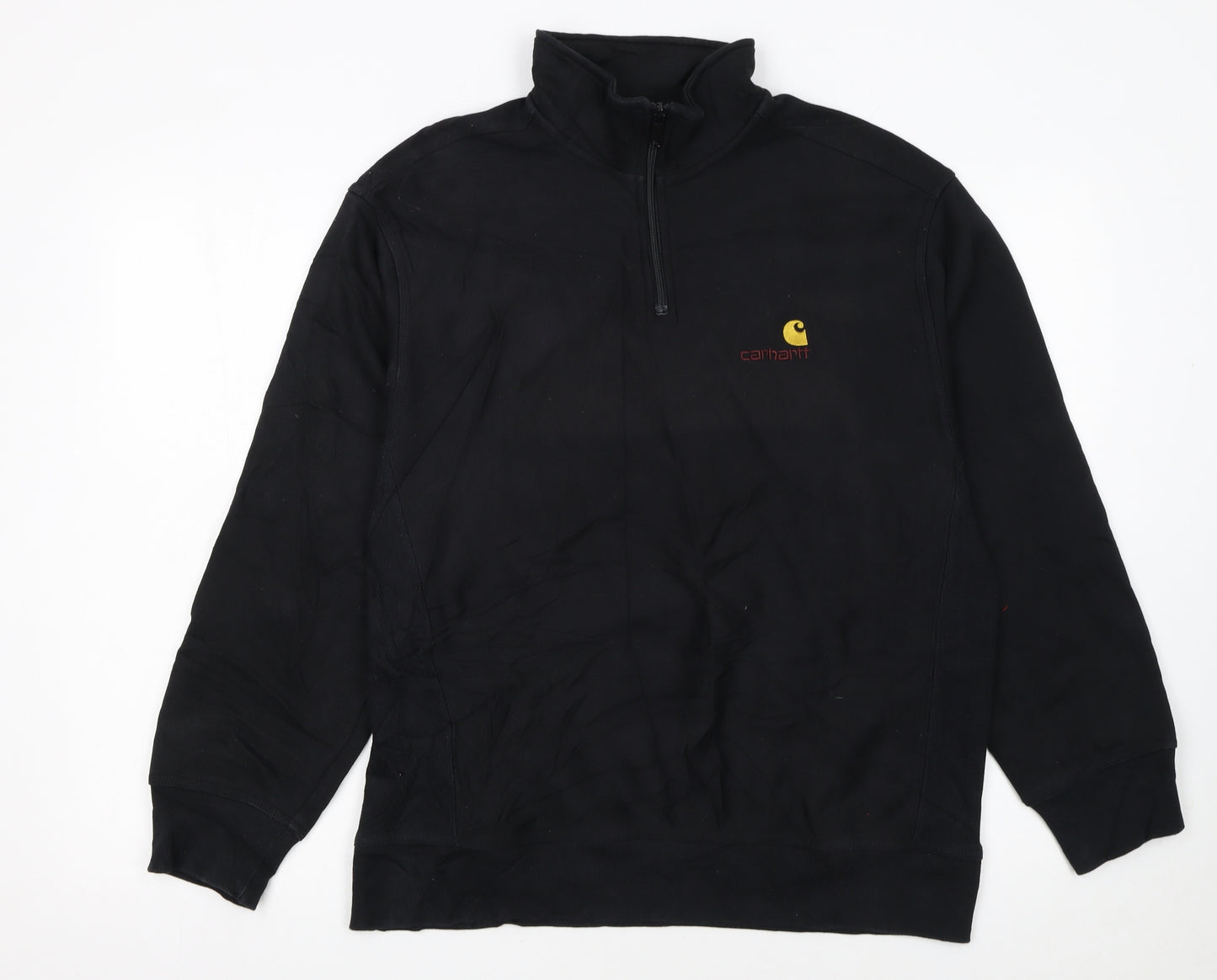 Carhartt Men’s Black 1/2 Zip Pullover Sweatshirt M Cotton Fleece