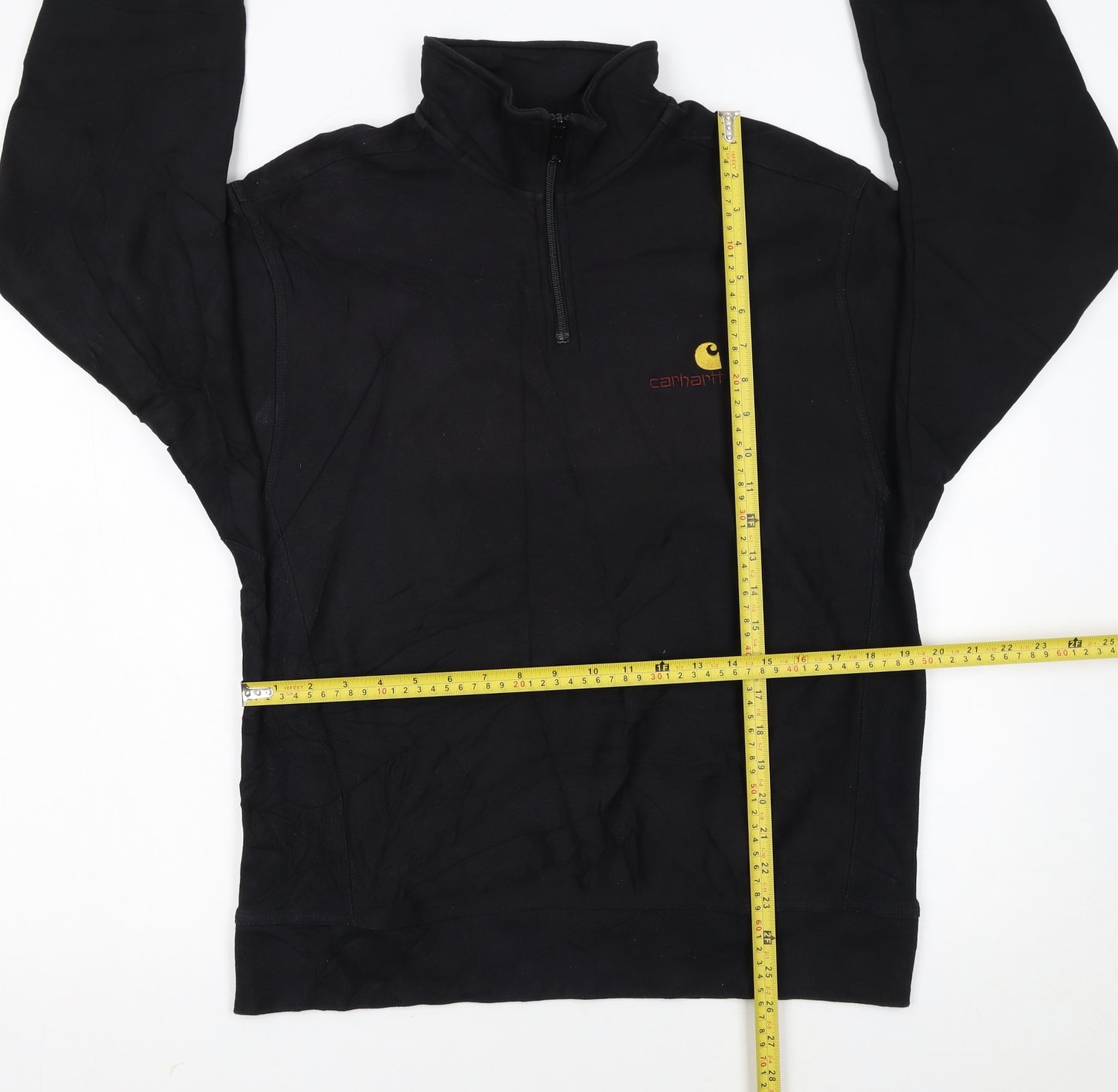 Carhartt Men’s Black 1/2 Zip Pullover Sweatshirt M Cotton Fleece