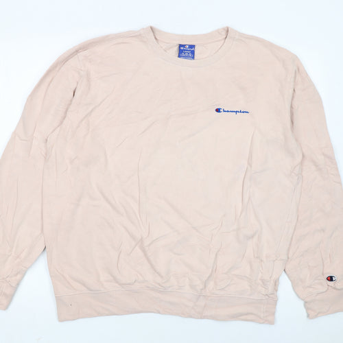 Champion Women Beige Long Sleeve Pullover Sweatshirt Size L